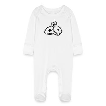 Rabbit First Aid - Baby Organic Sleepsuit with Scratch Mitts - white - Front