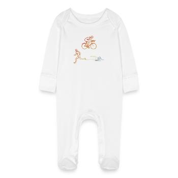 Vintage Triathlete - Baby Organic Sleepsuit with Scratch Mitts - white - Front