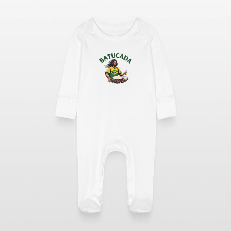 Batucada, batucada player, percussion Baby Organic Sleepsuit with Scratch Mitts
