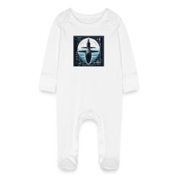 Submarine - Baby Organic Sleepsuit with Scratch Mitts - white - Front