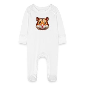 Hamster - Grenouillère bio avec gants Bébé - blanc - Devant