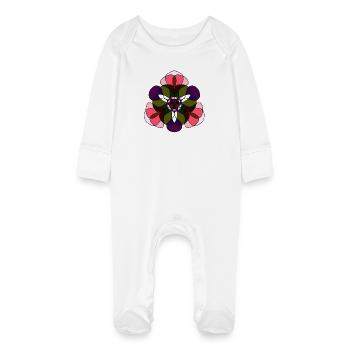 Ornament - Baby Organic Sleepsuit with Scratch Mitts - white - Front