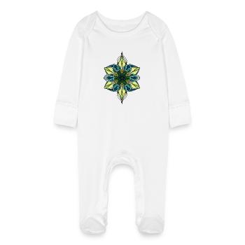 Ornament - Baby Organic Sleepsuit with Scratch Mitts - white - Front