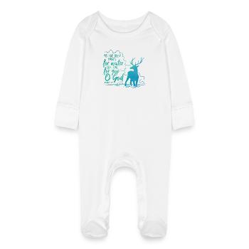 Comme le cerf halète pour l’eau - Grenouillère bio avec gants Bébé - blanc - Devant
