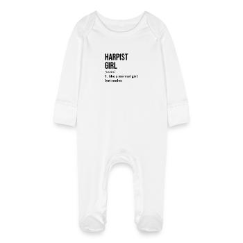 Harp - Baby Organic Sleepsuit with Scratch Mitts - white - Front