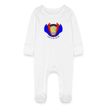 Hauts de seine - Baby Organic Sleepsuit with Scratch Mitts - white - Front