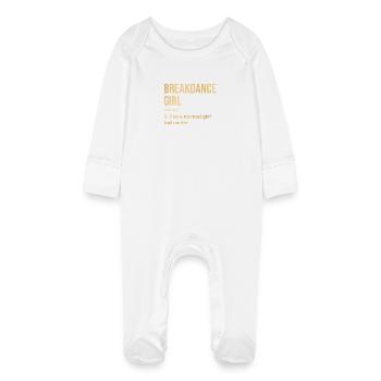 Breakdance - Baby Bio-Schlafanzug mit Kratzhandschuhen - Weiß - Vorne
