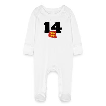 Normandie - Calvados - France - Grenouillère bio avec gants Bébé - blanc - Devant