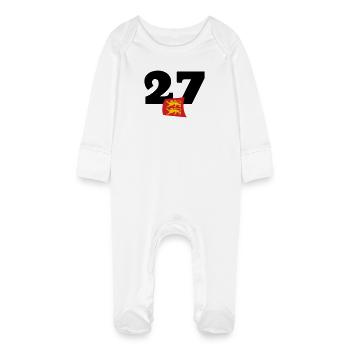Normandy - Eure - 27 - Baby Organic Sleepsuit with Scratch Mitts - white - Front