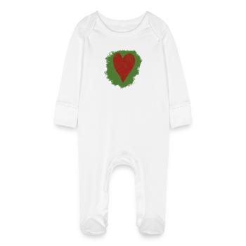 Coeur dans le style aquarelle - Grenouillère bio avec gants Bébé - blanc - Devant