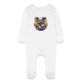 Koala - Baby Organic Sleepsuit with Scratch Mitts - white - Front