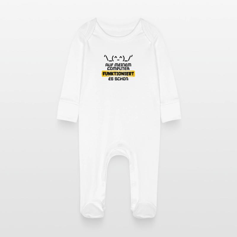 Developer Statement Code Scripting Programmer Baby Organic Sleepsuit with Scratch Mitts