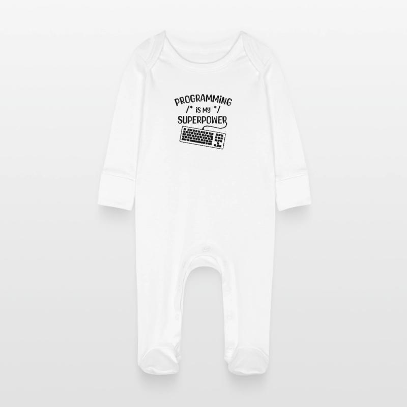 Computerfreak Statement Developer Programmierer Baby Bio-Schlafanzug mit Kratzhandschuhen