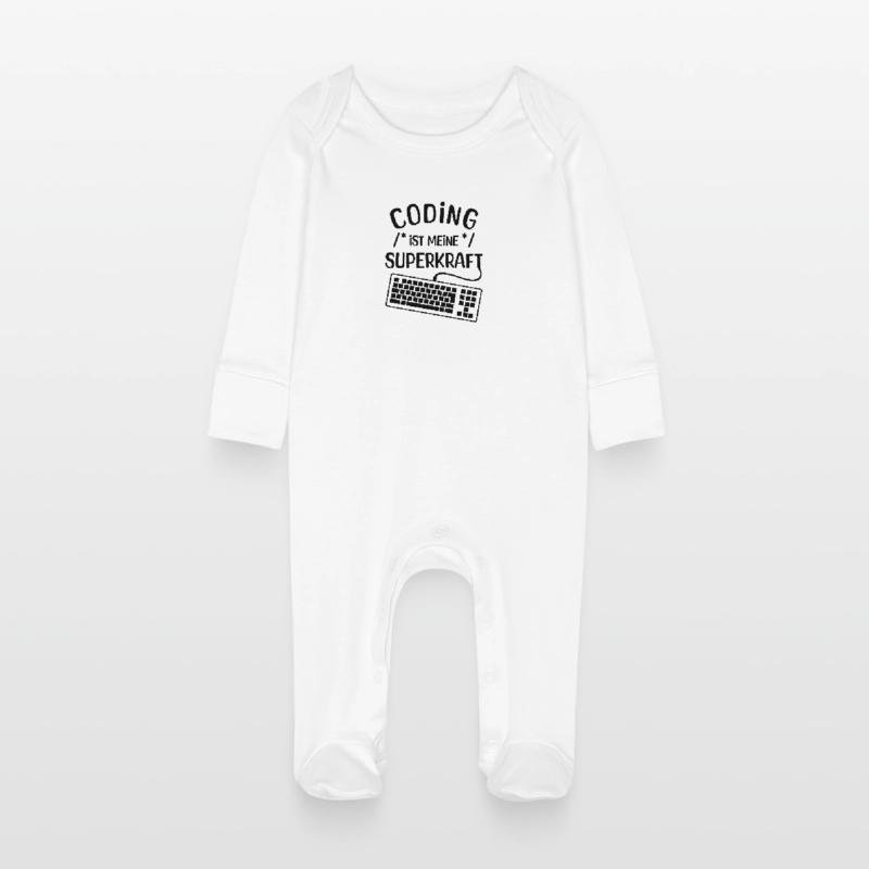 Computer Code Statement Developer Computerfreak Baby Bio-Schlafanzug mit Kratzhandschuhen