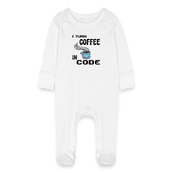 Programmeur de code Scripting Statement Développeur - Grenouillère bio avec gants Bébé - blanc - Devant