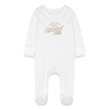 100% Établi en 2006 - Grenouillère bio avec gants Bébé - blanc - Devant