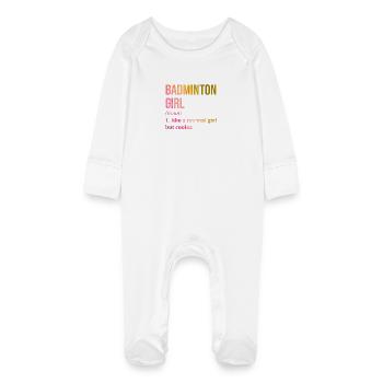 Badminton - Baby Organic Sleepsuit with Scratch Mitts - white - Front