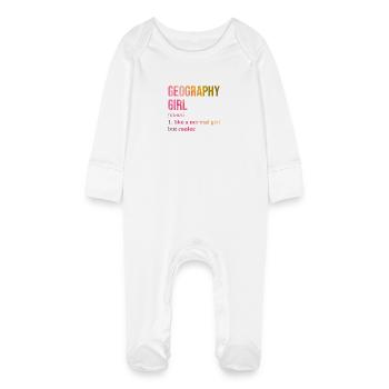 Geography - Baby Organic Sleepsuit with Scratch Mitts - white - Front