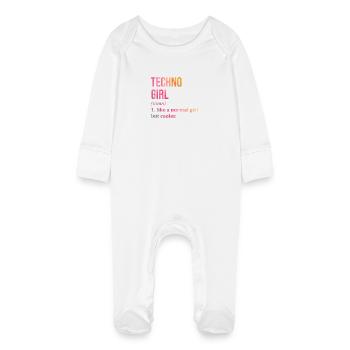 techno - Grenouillère bio avec gants Bébé - blanc - Devant