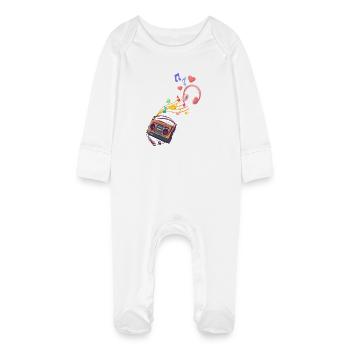 Walkman musique - Grenouillère bio avec gants Bébé - blanc - Devant