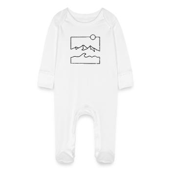 Awaiting design - Baby Organic Sleepsuit with Scratch Mitts - white - Front