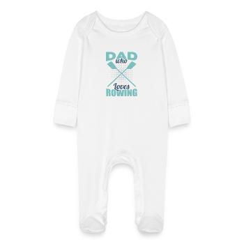 Rowing father - Baby Organic Sleepsuit with Scratch Mitts - white - Front