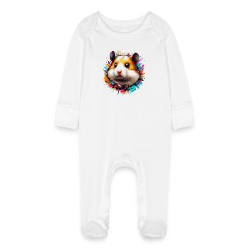 Hamster - Grenouillère bio avec gants Bébé - blanc - Devant