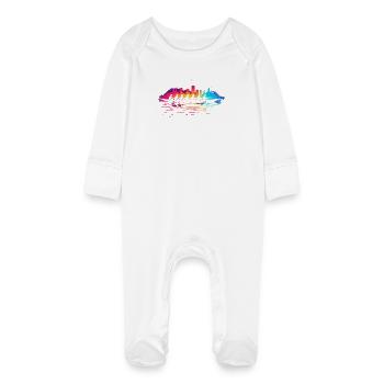 Rowing team Splotch - Baby Organic Sleepsuit with Scratch Mitts - white - Front