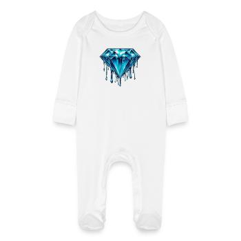Diamond - Baby Organic Sleepsuit with Scratch Mitts - white - Front