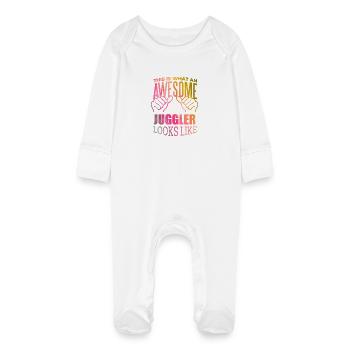 Juggler - Baby Organic Sleepsuit with Scratch Mitts - white - Front