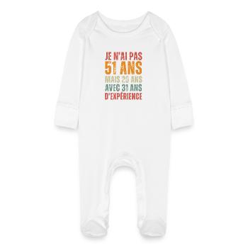 Cadeau Pour Un Anniversaire De 51 Ans - Grenouillère bio avec gants Bébé - blanc - Devant