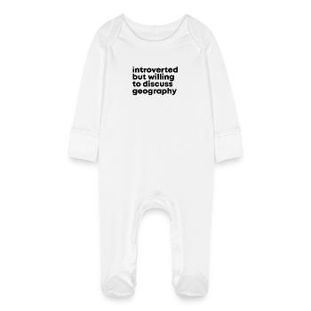 Geography - Baby Organic Sleepsuit with Scratch Mitts - white - Front