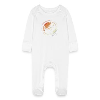 Bowling Drawing Vintage Style - Baby Organic Sleepsuit with Scratch Mitts - white - Front