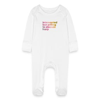Harp - Baby Organic Sleepsuit with Scratch Mitts - white - Front