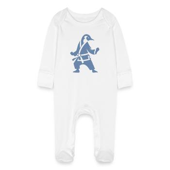 Pingouin Karaté Arts Martiaux Silhouette - Grenouillère bio avec gants Bébé - blanc - Devant