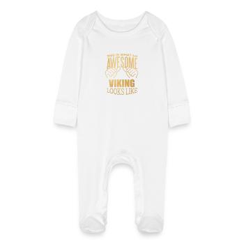 Viking - Grenouillère bio avec gants Bébé - blanc - Devant