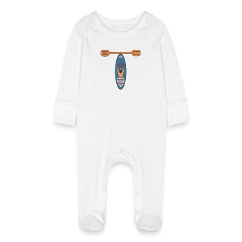 LETTRE T - KAYAK - Grenouillère bio avec gants Bébé - blanc - Devant