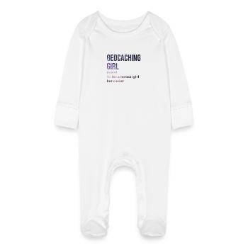 Geocaching - Baby Organic Sleepsuit with Scratch Mitts - white - Front