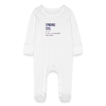 Singing - Baby Organic Sleepsuit with Scratch Mitts - white - Front