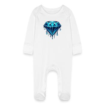 Diamond - Baby Organic Sleepsuit with Scratch Mitts - white - Front