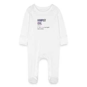 Harp - Baby Organic Sleepsuit with Scratch Mitts - white - Front