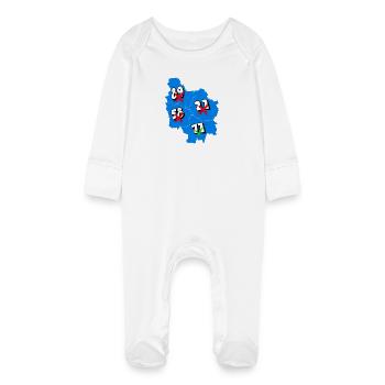 Région Bourgogne - Grenouillère bio avec gants Bébé - blanc - Devant