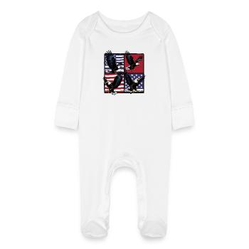 Pygargue à tête blanche - Grenouillère bio avec gants Bébé - blanc - Devant