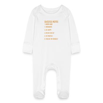 success notes - Baby Bio-Schlafanzug mit Kratzhandschuhen - Weiß - Vorne