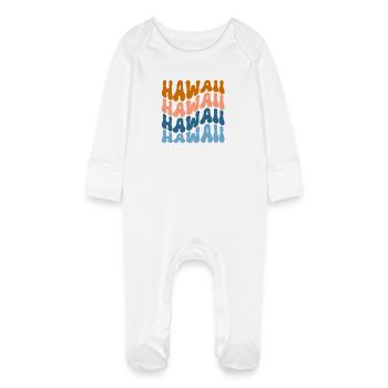Hawaï - Grenouillère bio avec gants Bébé - blanc - Devant