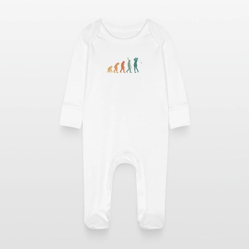 Evolution Golf Retro Baby Bio-Schlafanzug mit Kratzhandschuhen