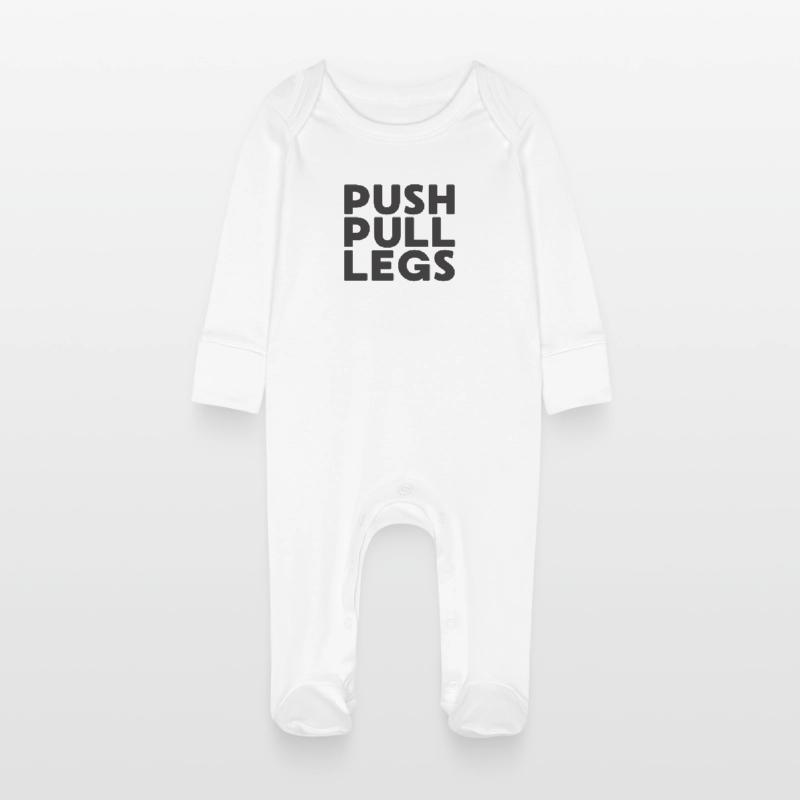 Push Pull Beine Repeat Trainingssplit Baby Bio-Schlafanzug mit Kratzhandschuhen
