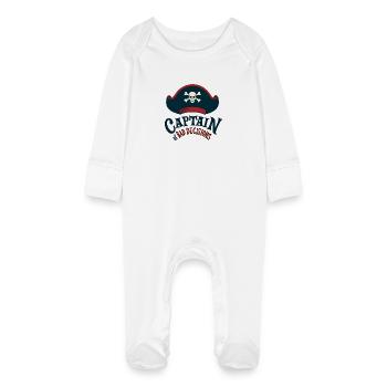 Captain of Bad Decisions - Baby Organic Sleepsuit with Scratch Mitts - white - Front