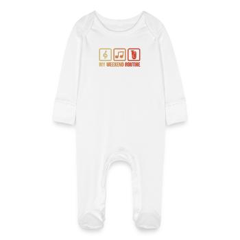 Tuba Weekend - Baby Organic Sleepsuit with Scratch Mitts - white - Front
