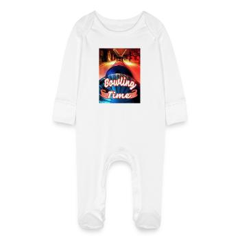 Its Bowling Time - Baby Bio-Schlafanzug mit Kratzhandschuhen - Weiß - Vorne